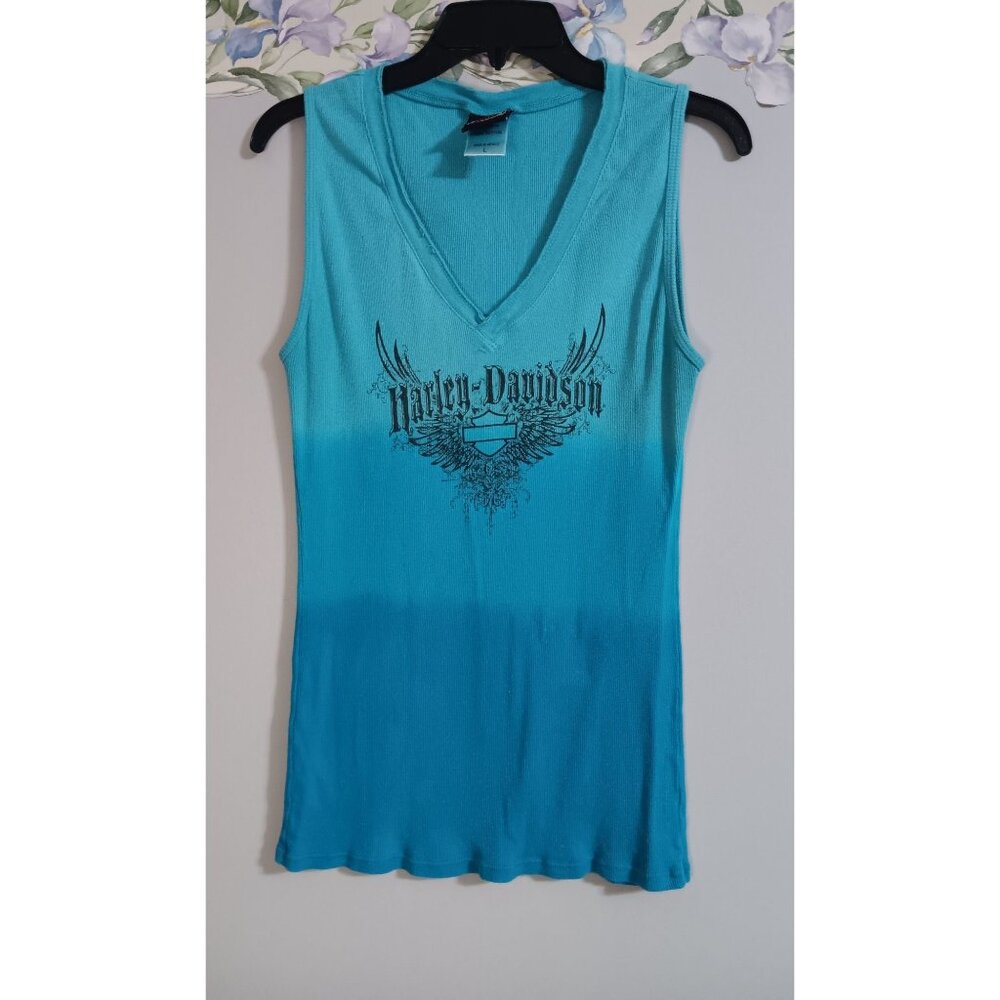 Harley Davidson Large Cotton Ribbed N. Judson Indiana Casual Biker Travel Tank